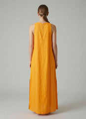 Abito lungo lino ECOALF UKARA DRESS - Tangerine