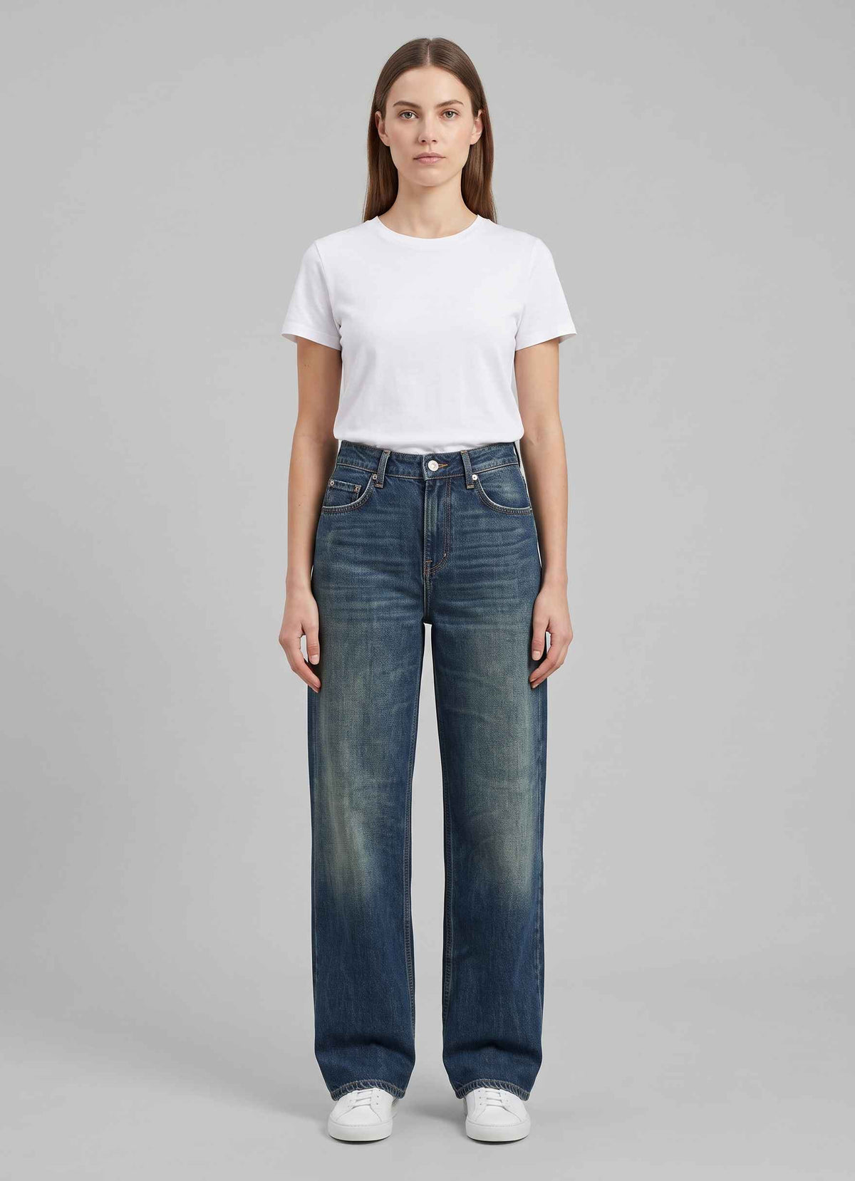 Jeans THE NIM TORI Woman High Rise - Used Med Dark Blue