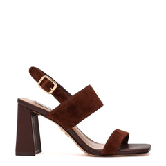 Sandalo con tacco STEVE MADDEN WENDIE - Suede Choco Brown