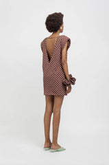 Mini abito smanicato WEILI ZHENG S26DC14 - Brown Polka Dots