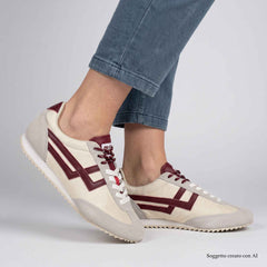 Sneaker PRO-KEDS Racer 77 - Ivory/Bordeaux Horsy