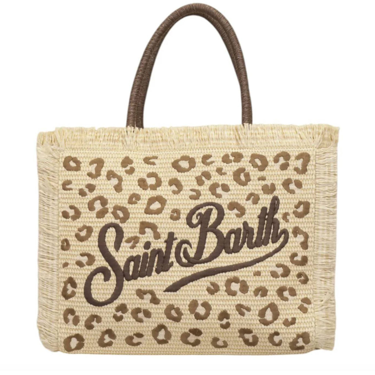 Borsa a spalla SAINT BARTH VANITY STRAW 00349L - Leopard