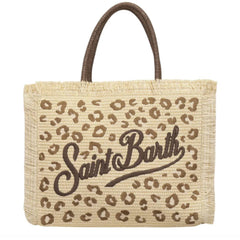 Borsa a spalla SAINT BARTH VANITY STRAW 00349L - Leopard