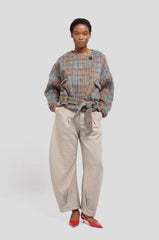 Chiodo in panno WEILI ZHENG CS07 - Check Turquoise