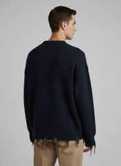 Maglioncino CYCLE Arty Round Neck - Navy Blue