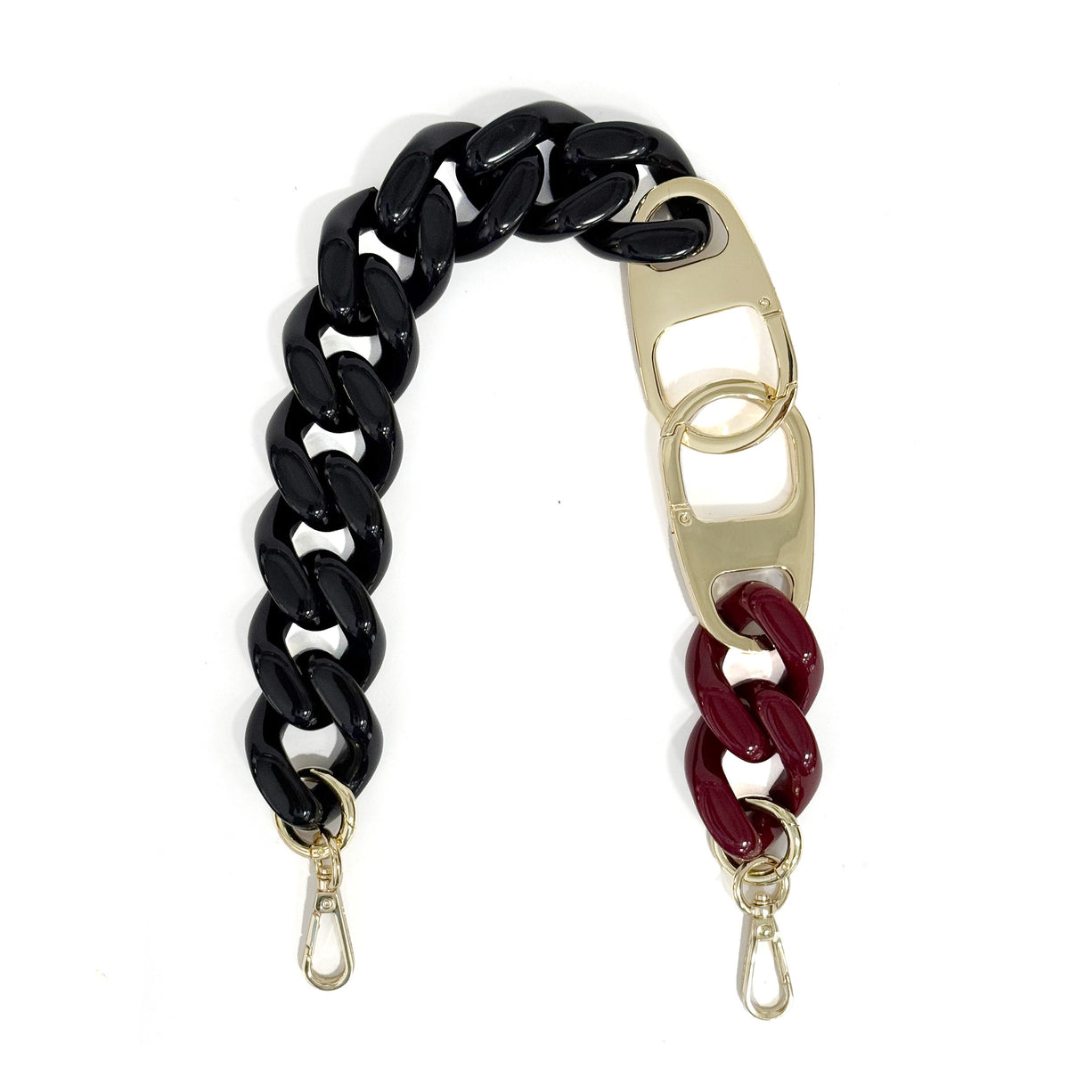 Tracolla MY BEST BAG Bicolor Chain B - Nero/Bordeaux