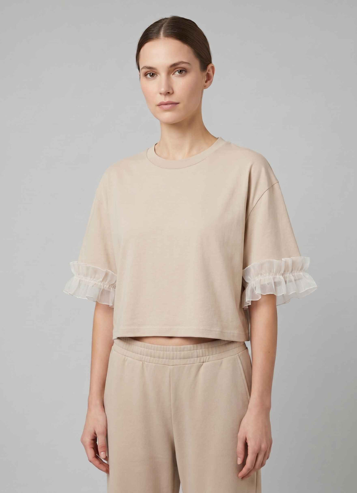T-shirt over frappa GLAMOURETTE G12612 - Beige