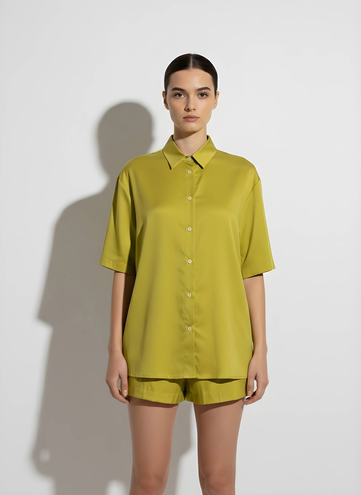 Camicia over mezza manica GAELLE PARIS GAABW09750 - Lime