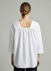 Camicia over scollo V ECOLAF PIA SHIRT - White