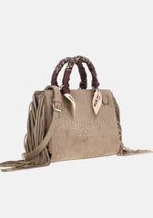 Borsa RUE MADAM CANYON MINI TOTE FRINGES - Suede Grey