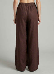 Pantalone lungo lino ECOALF MOSSI PANTS - Cocoa