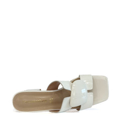 Ciabattina con tacco FRANCESCO MILANO E15-11L - Panna