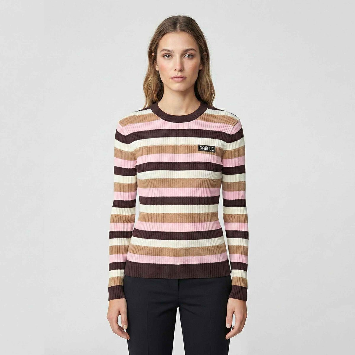 Maglia in costina leggera GAELLE PARIS GAABW07137 - Righe
