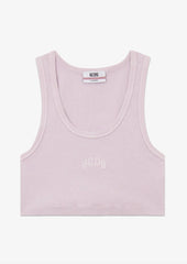 Mini Top crop GCDS Rib Logo - Orchid Pink