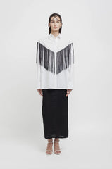 Camicia con frange WEILI ZHENG S26SL17 - White