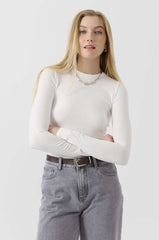 T-shirt girocollo manica lunga ARTLOVE CECILE - Cream