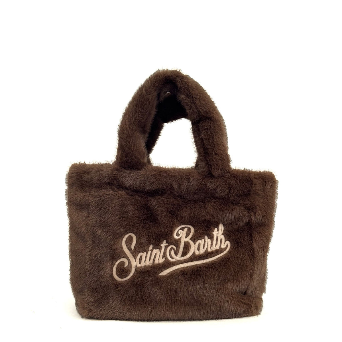Borsa a mano SAINT BARTH COLETTE SOFT FUR - Marrone 01453I