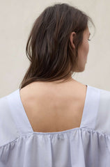 Camicia over scollo V ECOLAF PIA SHIRT - Sky Blue