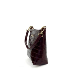 Borsa a spalla SAINT BARTH ALINE BAG - Croco Bordeaux 00510I