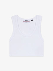 Mini Top crop GCDS Rib Logo - Optic White