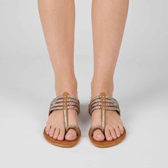 Sandalo basso LE CHICCHE LC6823 - Leather Gold/Tan