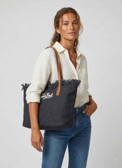 City Bag Mid Fringe SAINT BARTH 01740L - Canvas