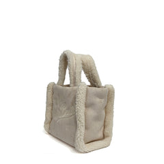 Borsa a mano SAINT BARTH VANITY MINI SHEARLING - Panna 00208I