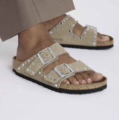 Ciabatta BIRKENSTOCK Arizona Suede Rivet 1029390 - Taupe