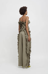 Top bustier in popeline WEILI ZHENG S26CT04 - Turtle Green