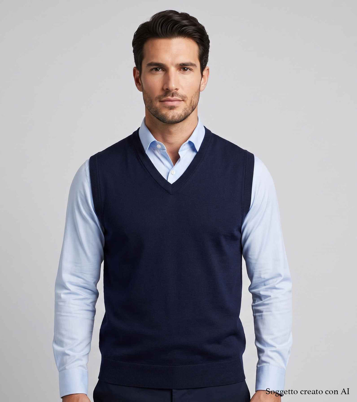 Gilet scollo V MASQ 5014 650 - Blu