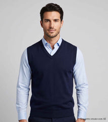 Gilet scollo V MASQ 5014 650 - Blu
