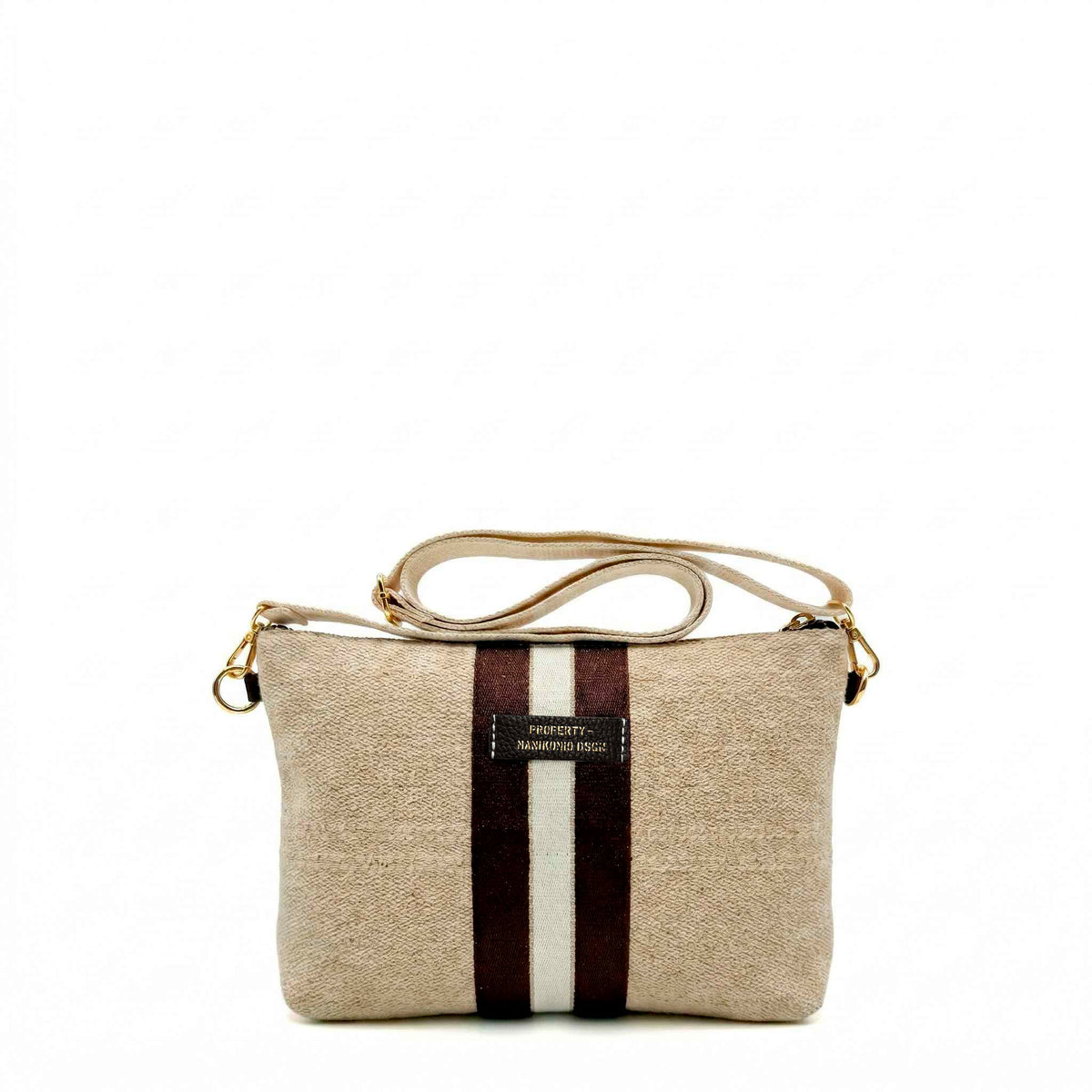 Big Pochette MANIKOMIO 2 PROJECT COTTON STRIPE - Chocolate