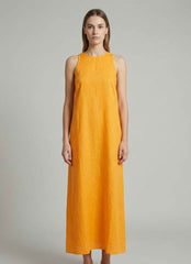 Abito lungo lino ECOALF UKARA DRESS - Tangerine