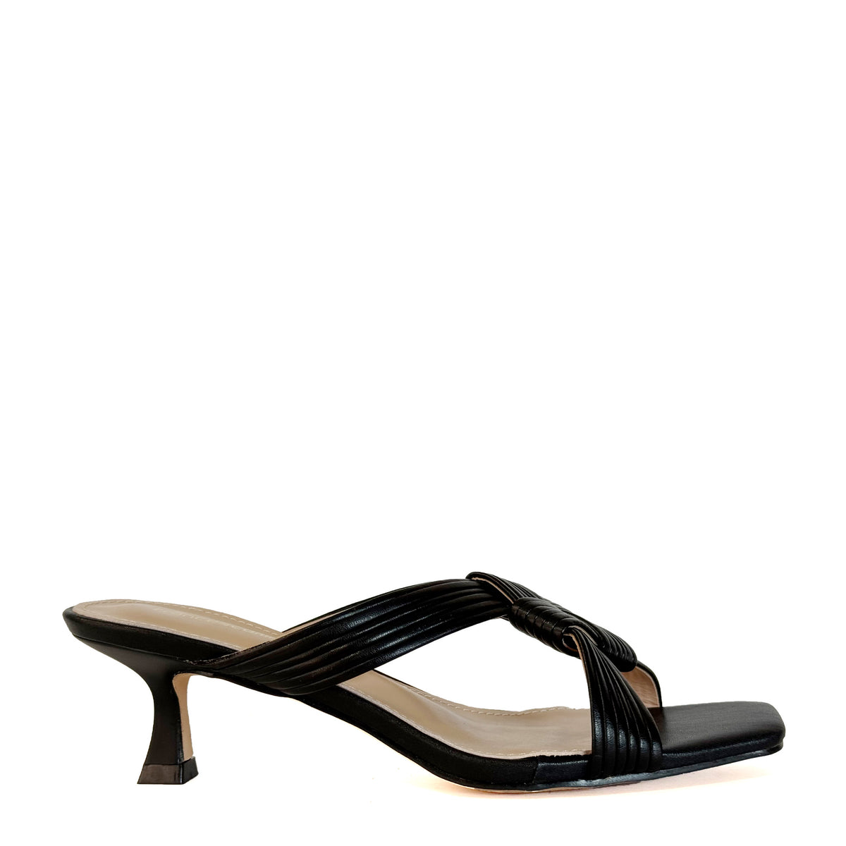 Ciabattina con tacco FRANCESCO MILANO J21-01P - Nero