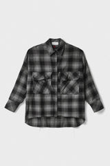 Maxi camicia tartan GAELLE PARIS GAABW06804 - Grigio