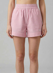 Short SAINT BARTH MEAVE - Cotton Stripes 01365L Bianco/Rosa