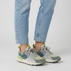 Sneaker FLOWER MOUNTAIN YAMANO 3 W - Animalier Taupe/Green Bottle