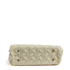 Borsa a mano SAINT BARTH COLETTE WOOL BRAID - Panna 00281I