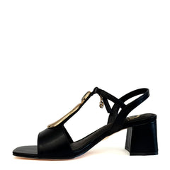 Sandalo con tacco GOLD&GOLD FG09 - Nero