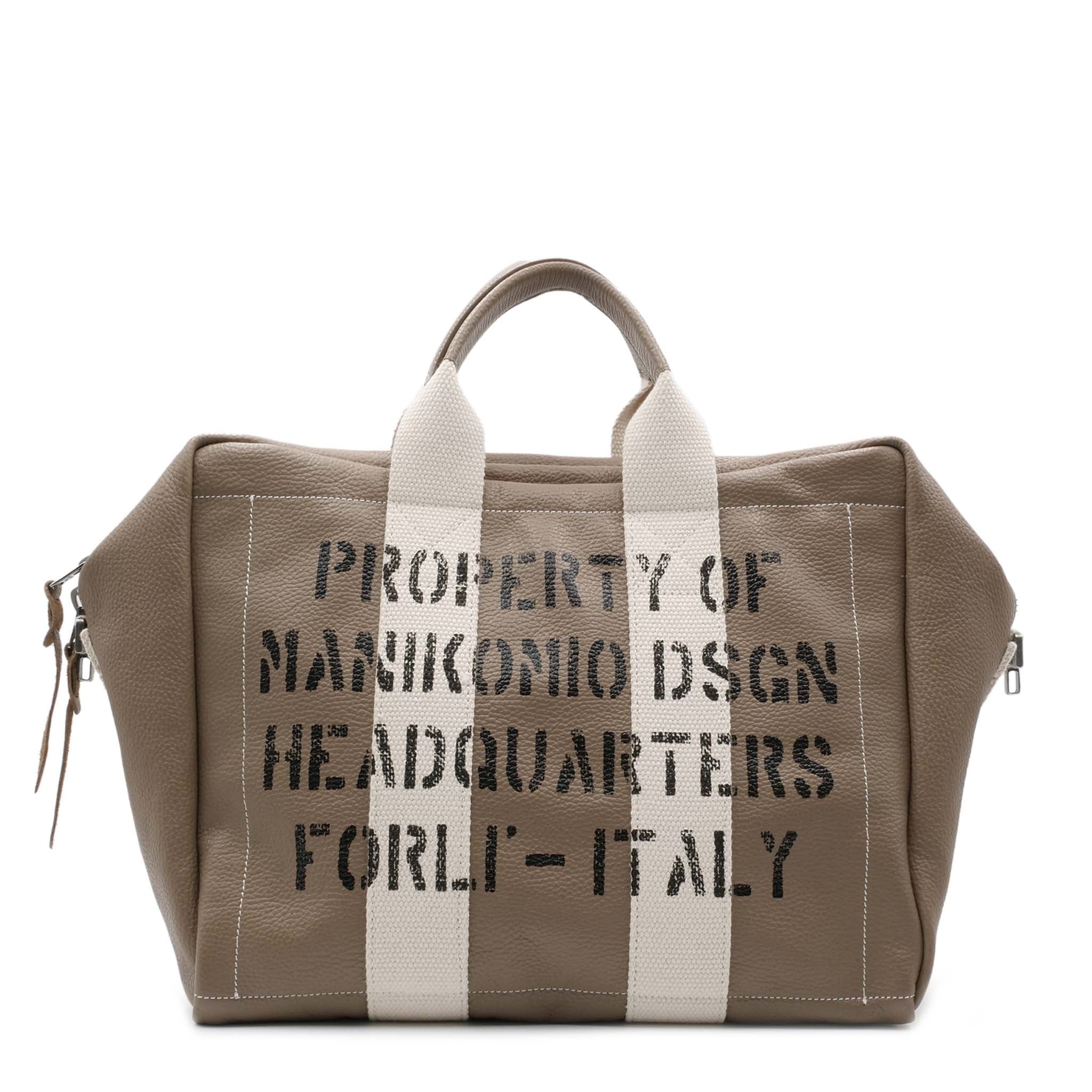 Borsa MANIKOMIO AN6505-1- 38 LEATHER - TAUPE - Sergio Fabbri