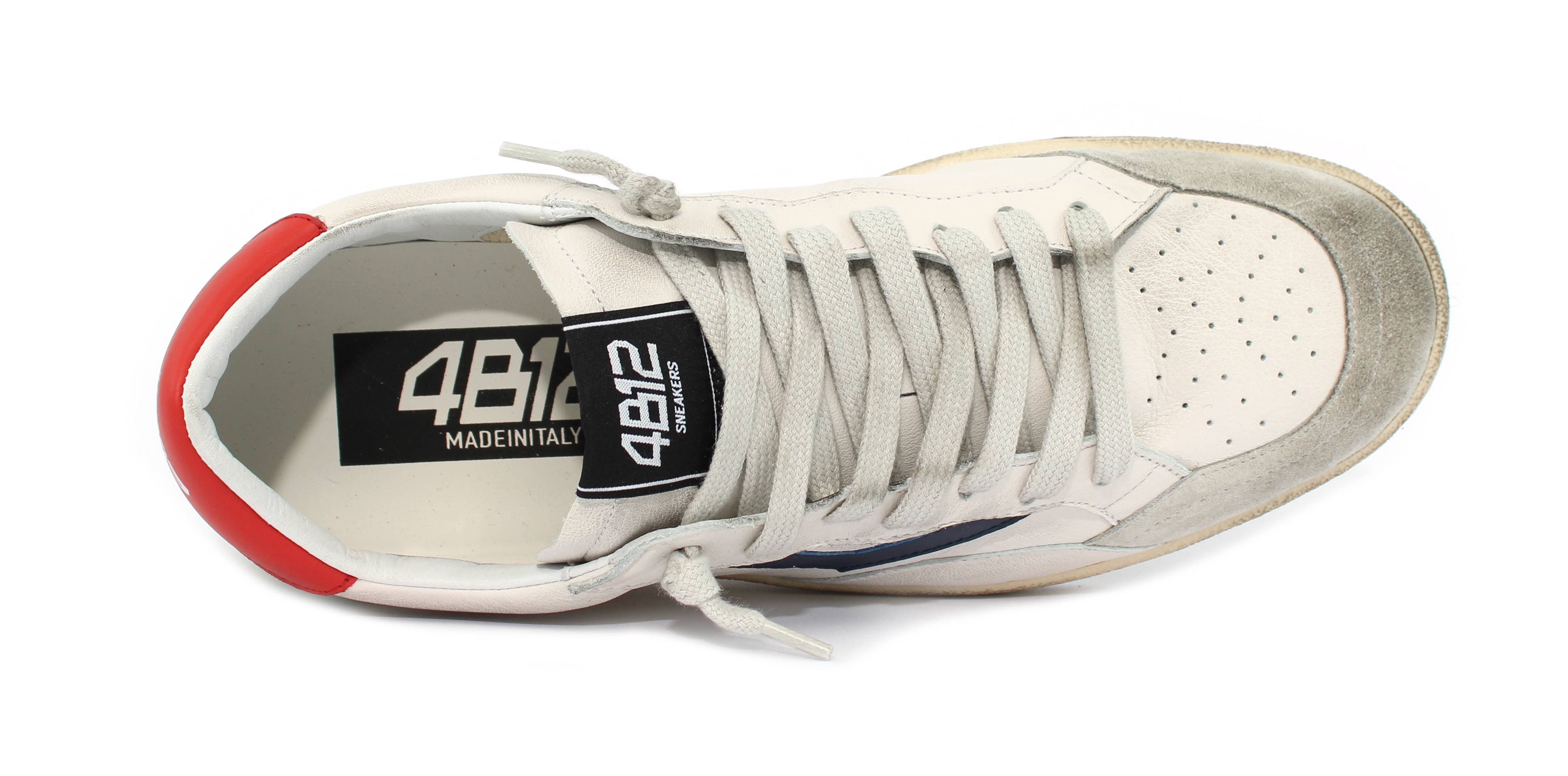 Sneaker 4B12 PLAY NEW U21 - WHITE/NAVY/RED - Sergio Fabbri