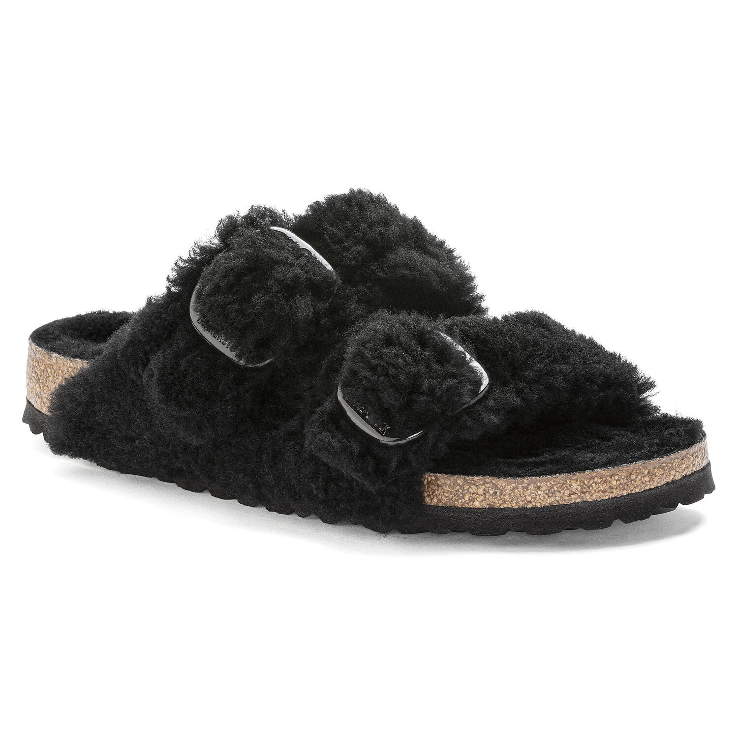 Ciabatta BIRKENSTOCK Arizona Big Buckle Shearling Teddy 1023105 Black - Sergio Fabbri