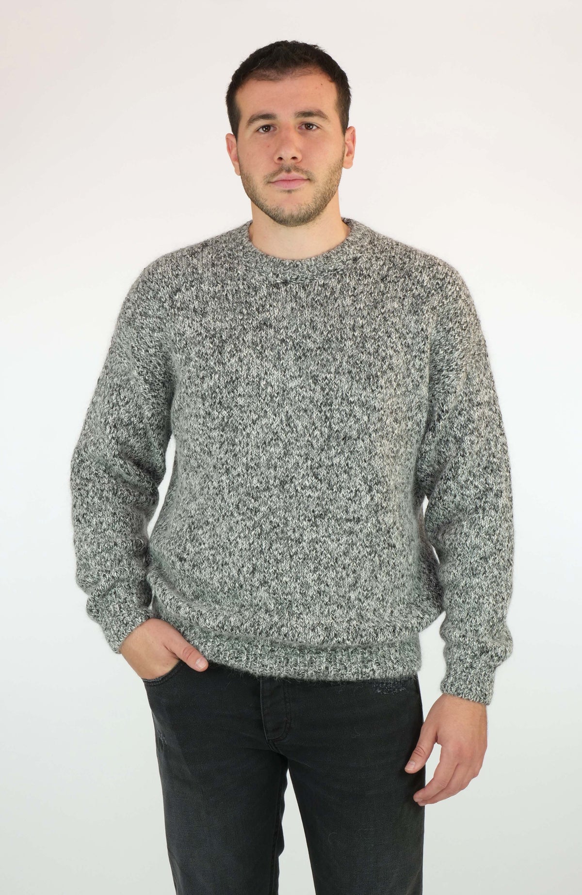 Maglione girocollo SCAGLIONE Heavy Tweed ULW050 - Grey - Sergio Fabbri