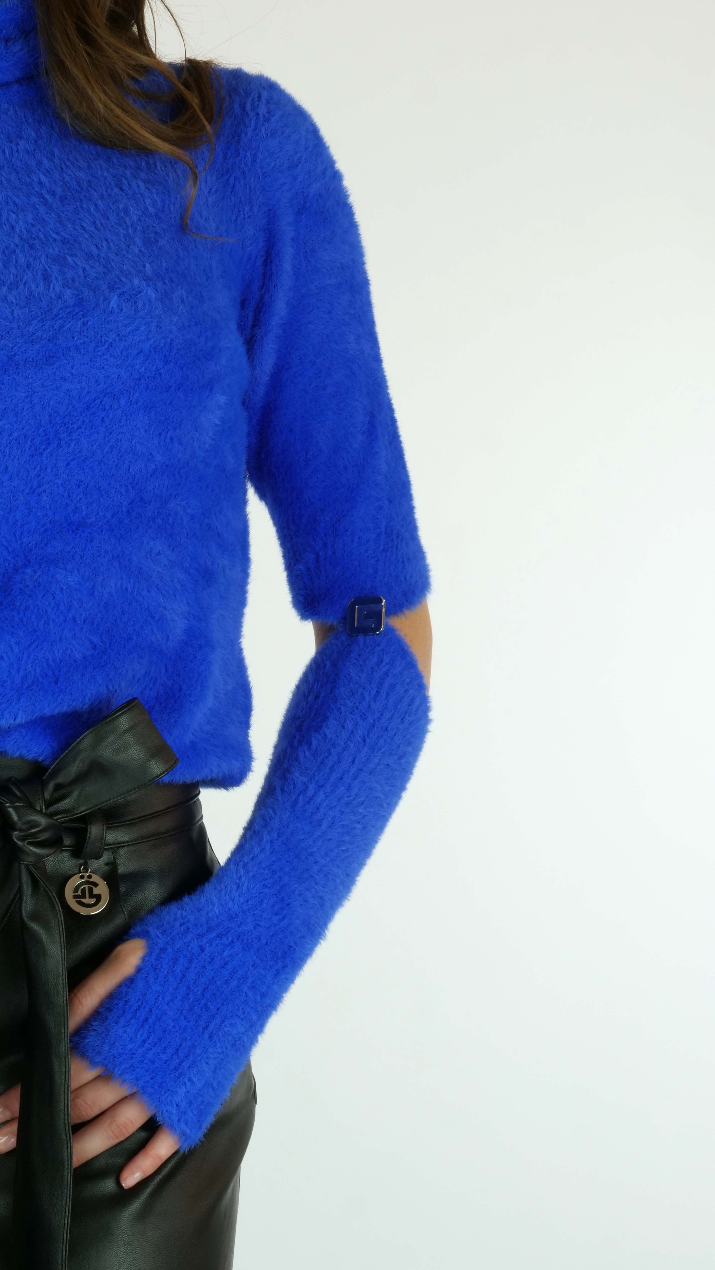 Pull manica corta e guanti GAELLE PARIS GBDP19551 - Bluette