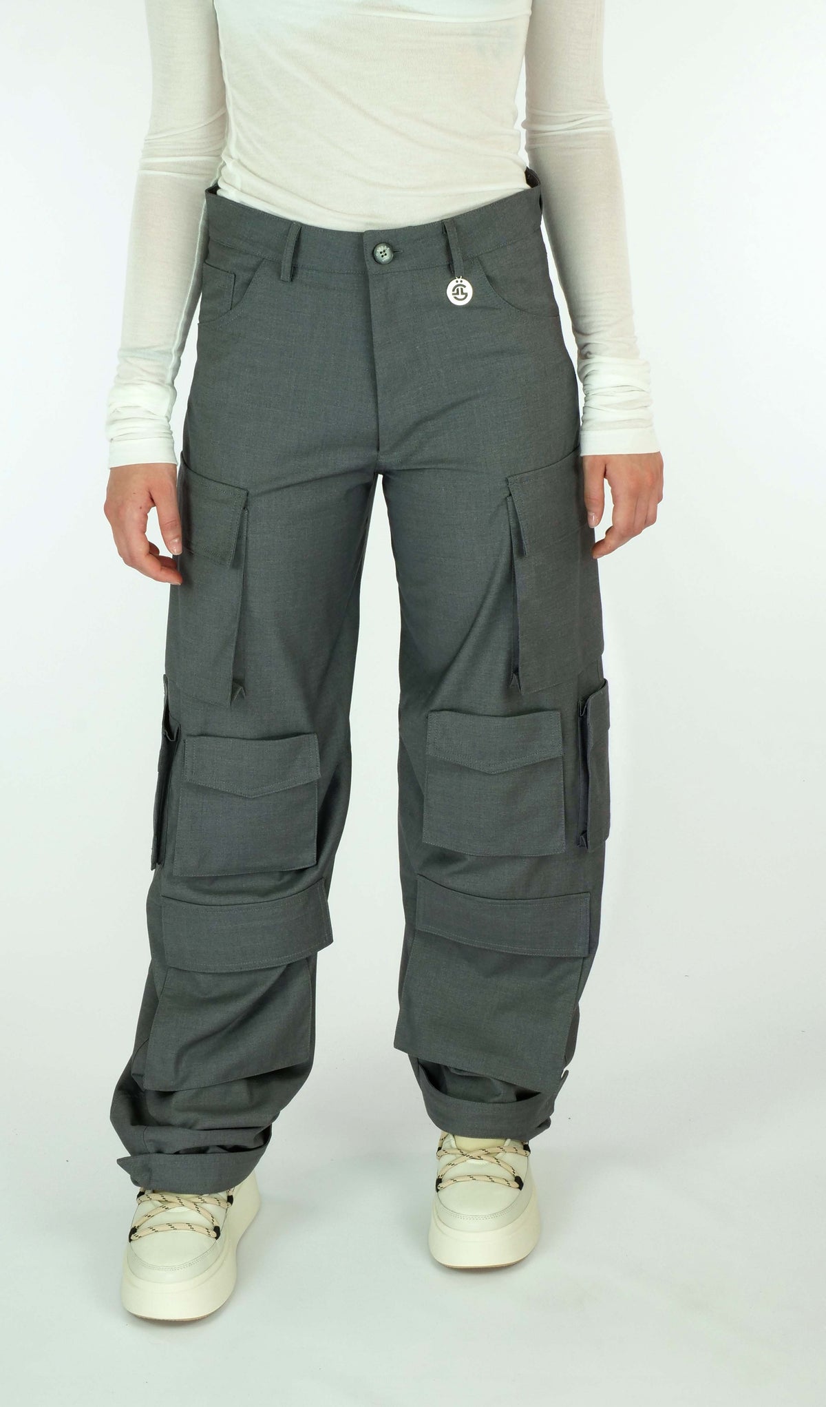 Pantaloni con tasconi GAELLE PARIS GBDP18790 - Grigio - Sergio Fabbri