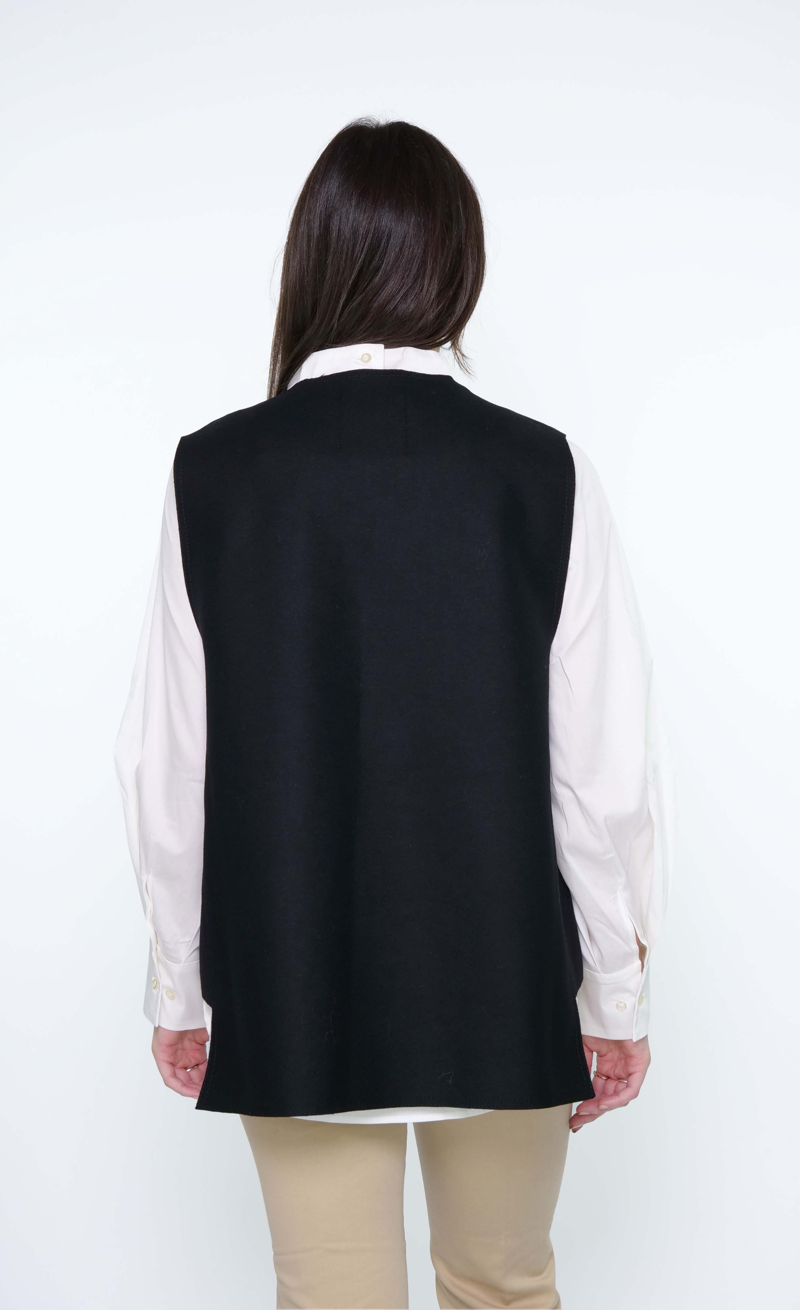 Gilet in panno REVER BERENICE Nero - Sergio Fabbri