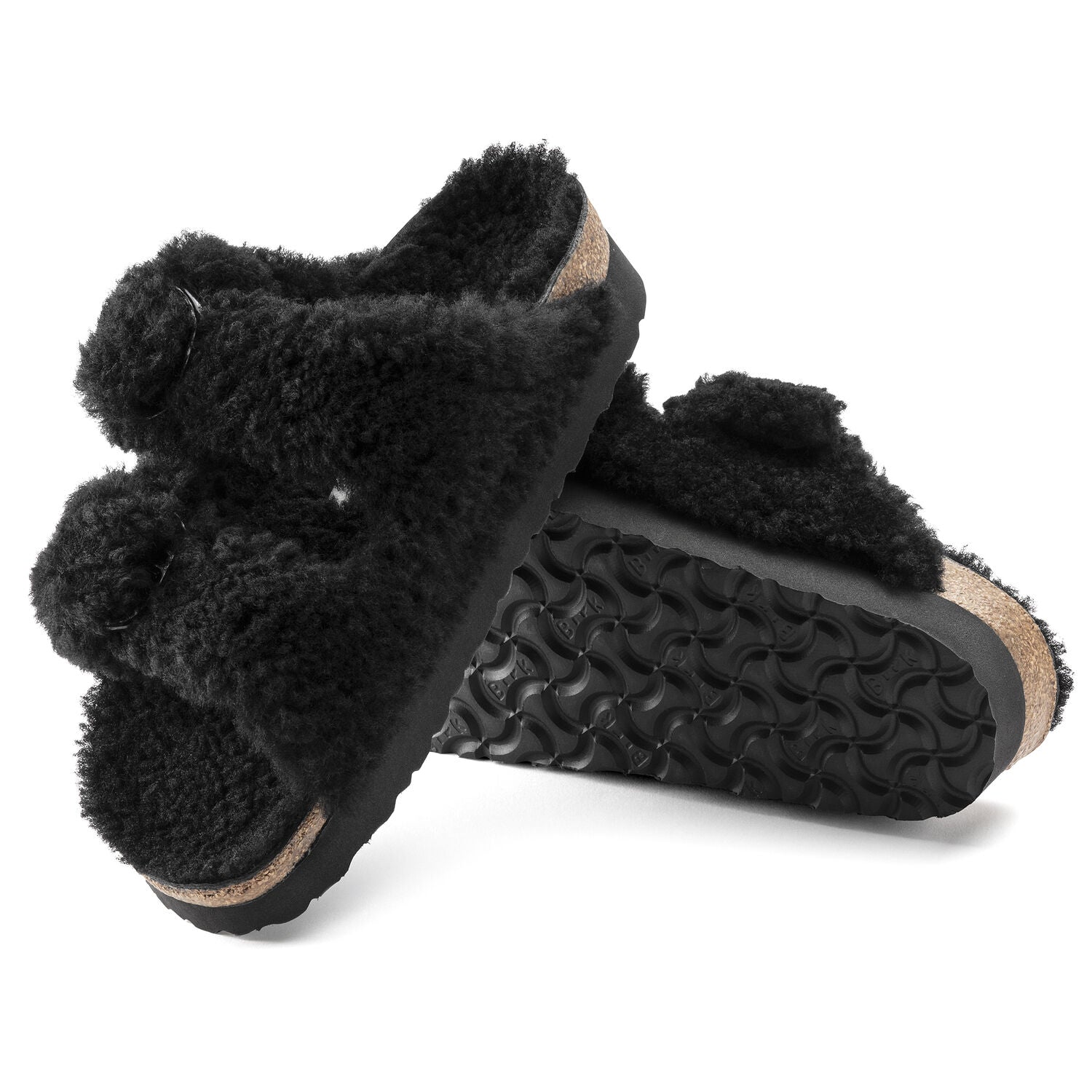 Ciabatta PAPILLIO Ariziona Big Buckle Fur Teddy Black 1021705 - Sergio Fabbri