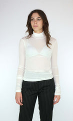 GAELLE PARIS logo turtleneck t-shirt GBDP18927 - White