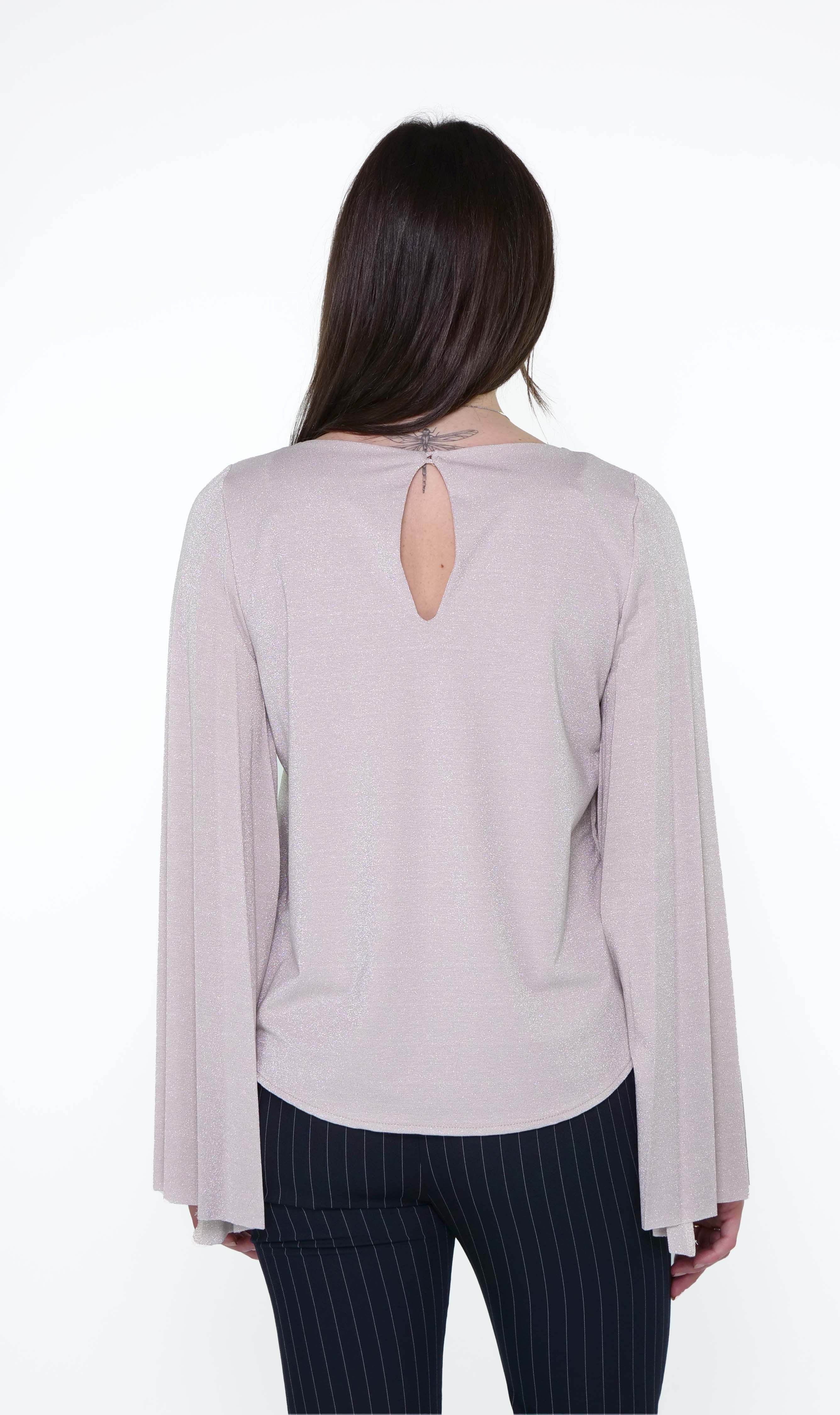 BLUSA MANICA PLISSE' SO ALLURE L22020 - CHAMPAGNE - Sergio Fabbri