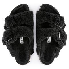 Ciabatta BIRKENSTOCK Arizona Big Buckle Shearling Teddy 1023105 Black - Sergio Fabbri